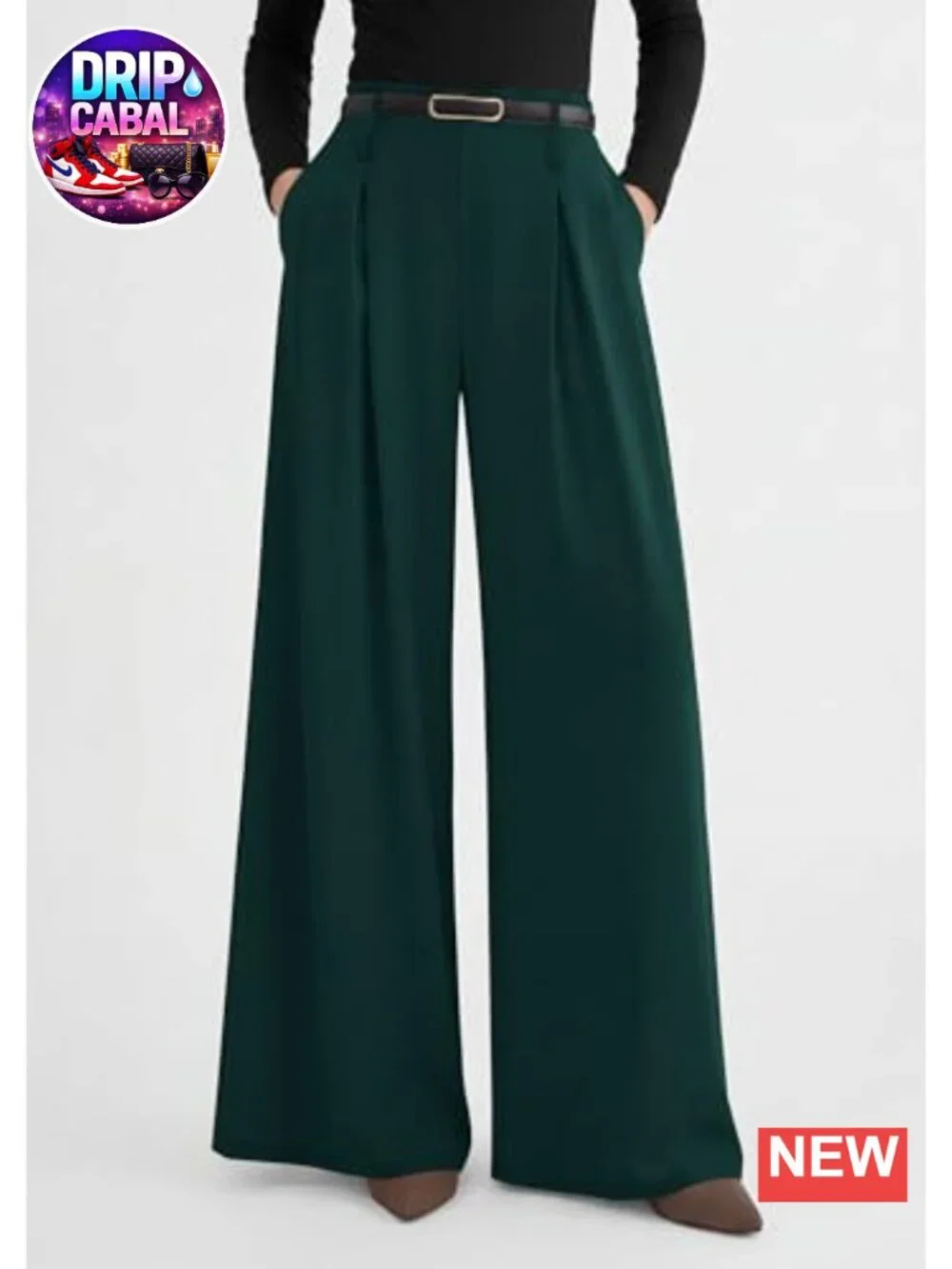 Wide Leg Dress Pants Flowy Trousers High Waisted Pleated Palazzo Slacks with